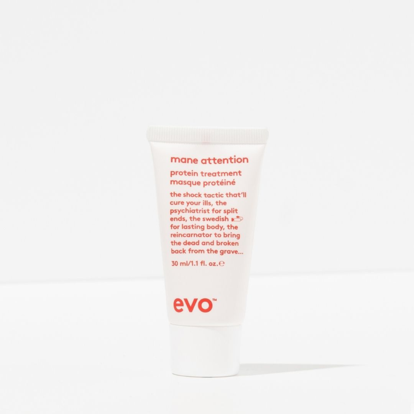 Evo mane attention protein treatment Tube on a white background